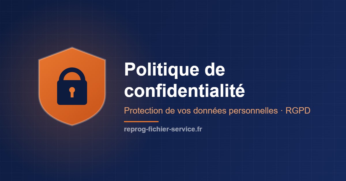 Politique de confidentialité et protection des données personnelles RGPD — Reprog Fichier Service